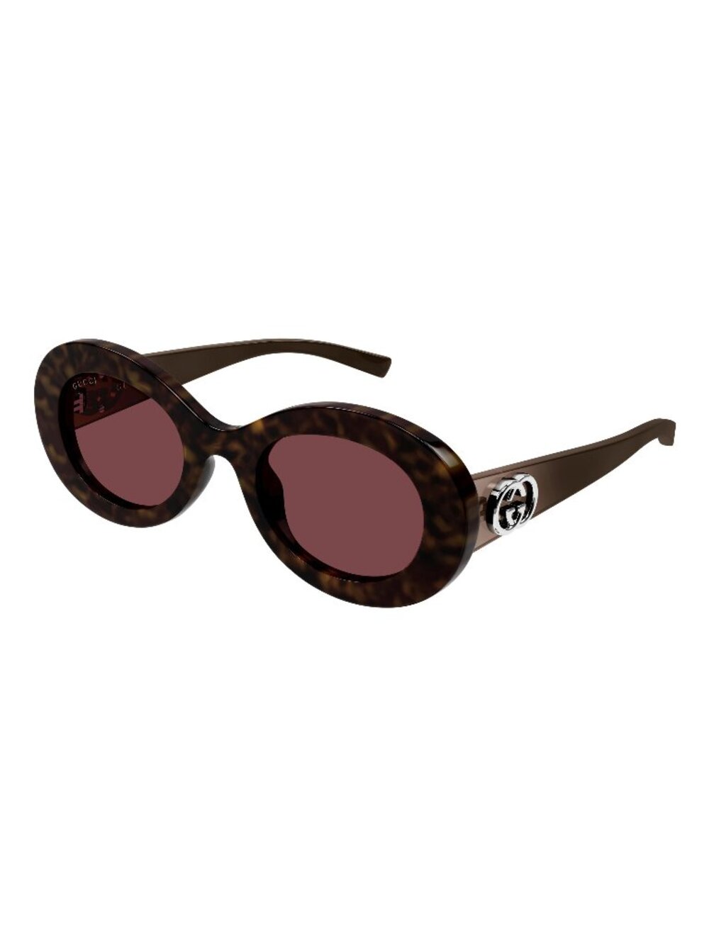New Gucci Women's Sunglasses Havana Red Lens Injected Frame GG2026S 002 51